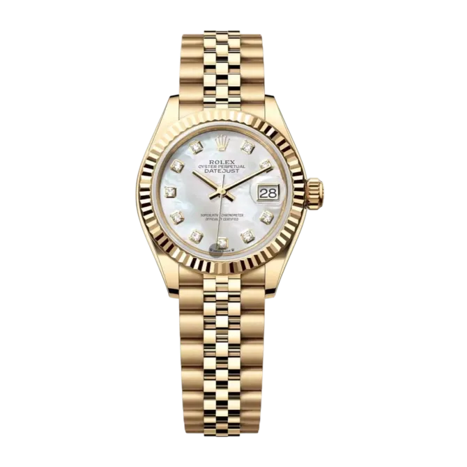 Rolex Lady-Datejust 28mm White MOP Dial Yellow Gold Steel