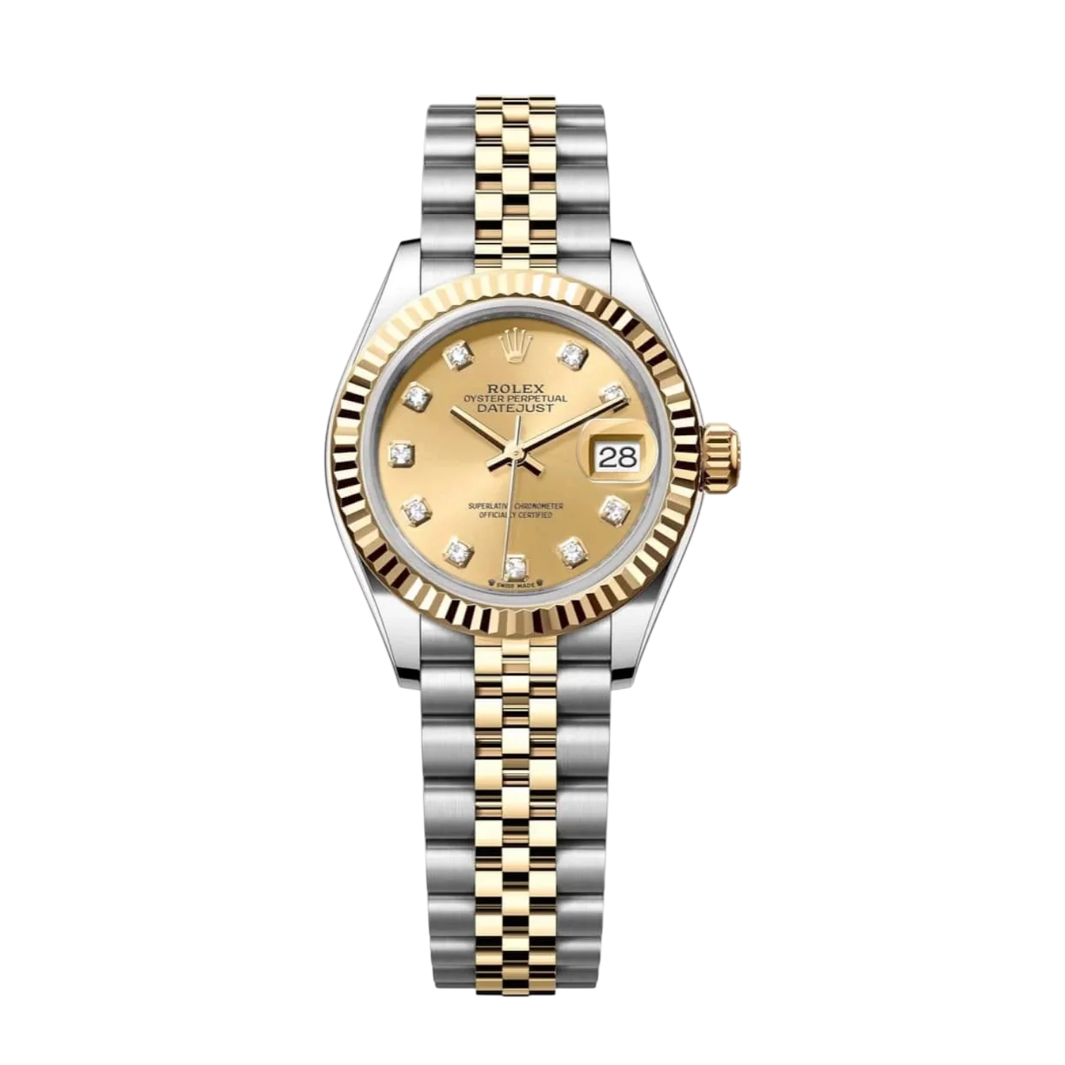 Rolex Lady-Datejust 28mm Yellow Zircon Dial White & Yellow Gold