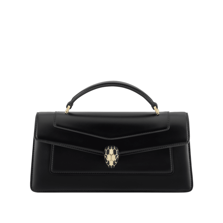 Bvlgari Serpenti Forever Top Handle black front view