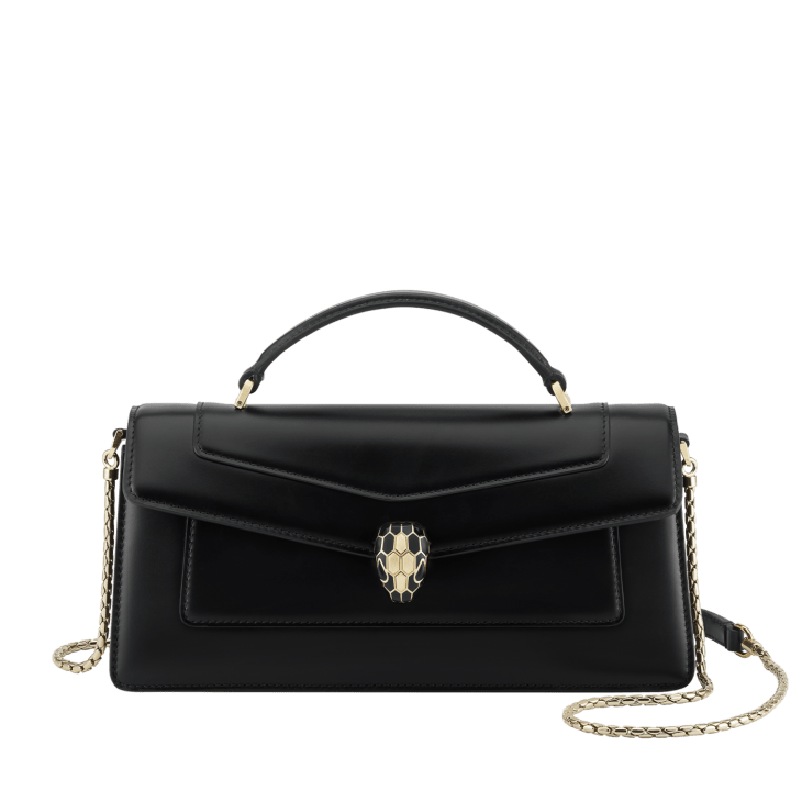 Bvlgari Serpenti Forever Top Handle black detail view