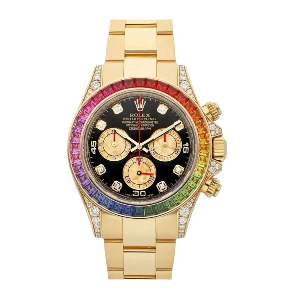 Rolex Daytona Rainbow 40mm Yellow Gold Zircon