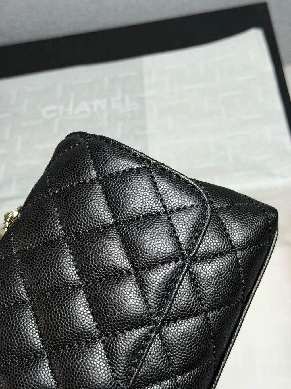 Chanel 26P Coco Handle Black with Burgundy Handle
