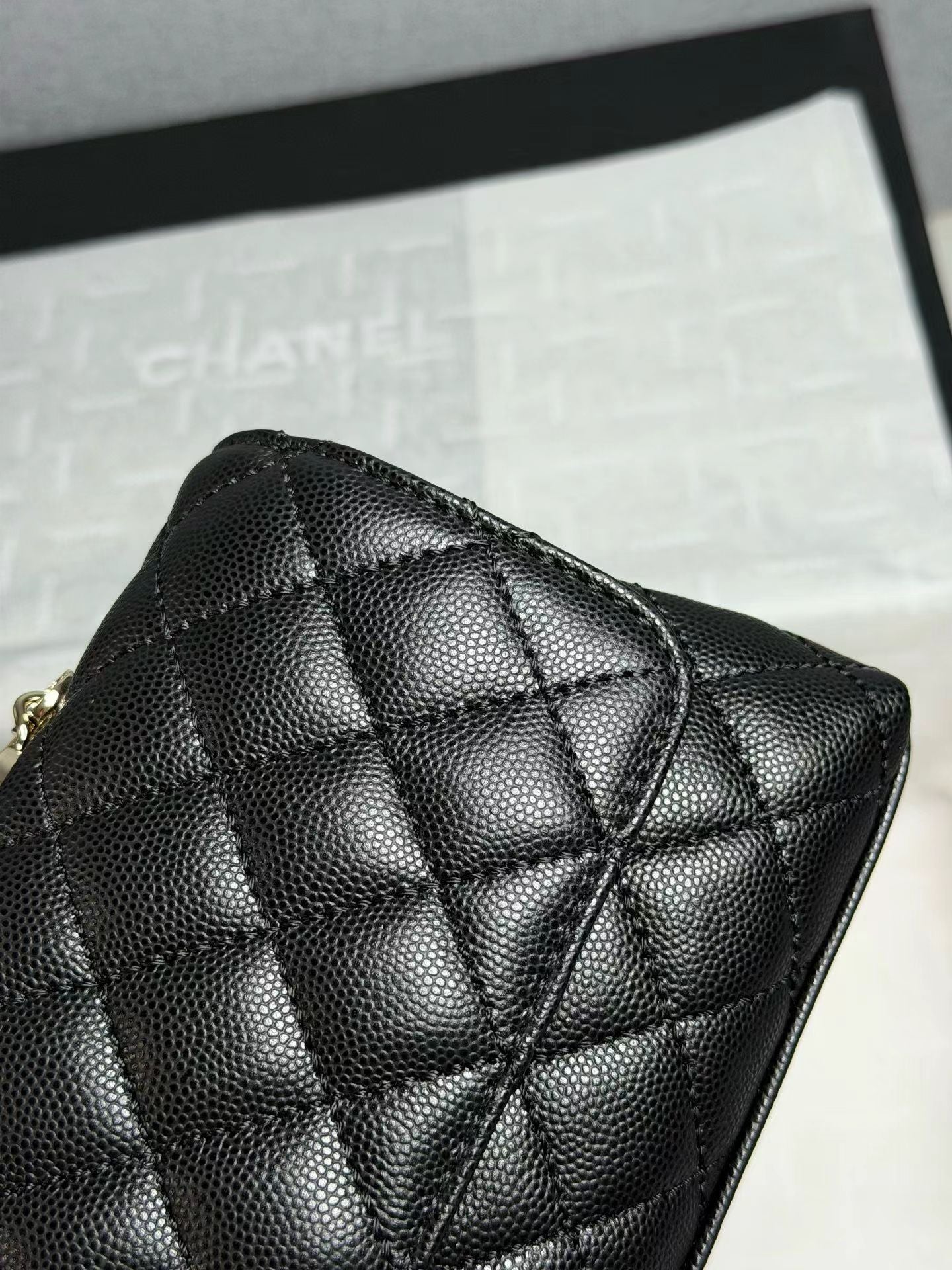 Chanel 26P Coco Handle Black with Burgundy Handle