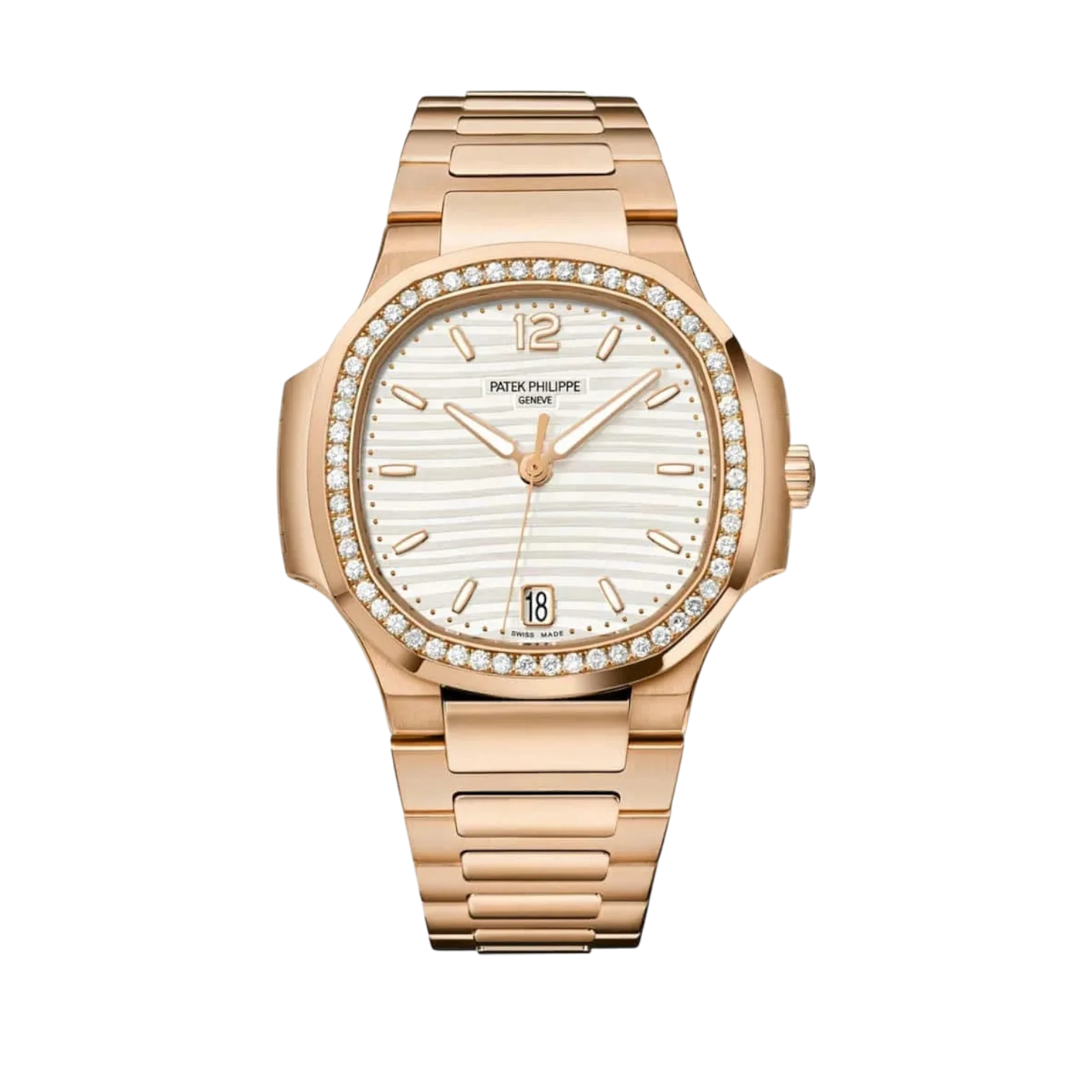 Nautilus Self-Winding Ladies Watch – 35.2mm Rose Gold, Steel, Zircon