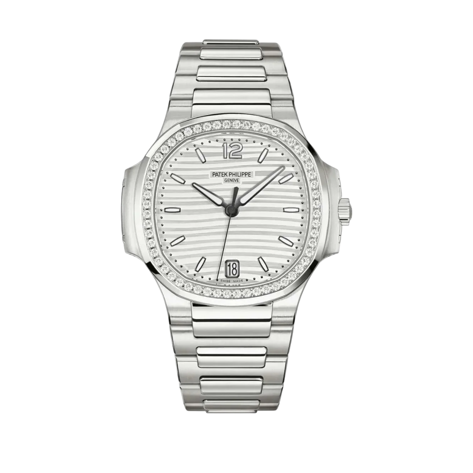 Nautilus Self-Winding Ladies Watch – 35.2mm Rose Gold, Stainless Steel, Zircon