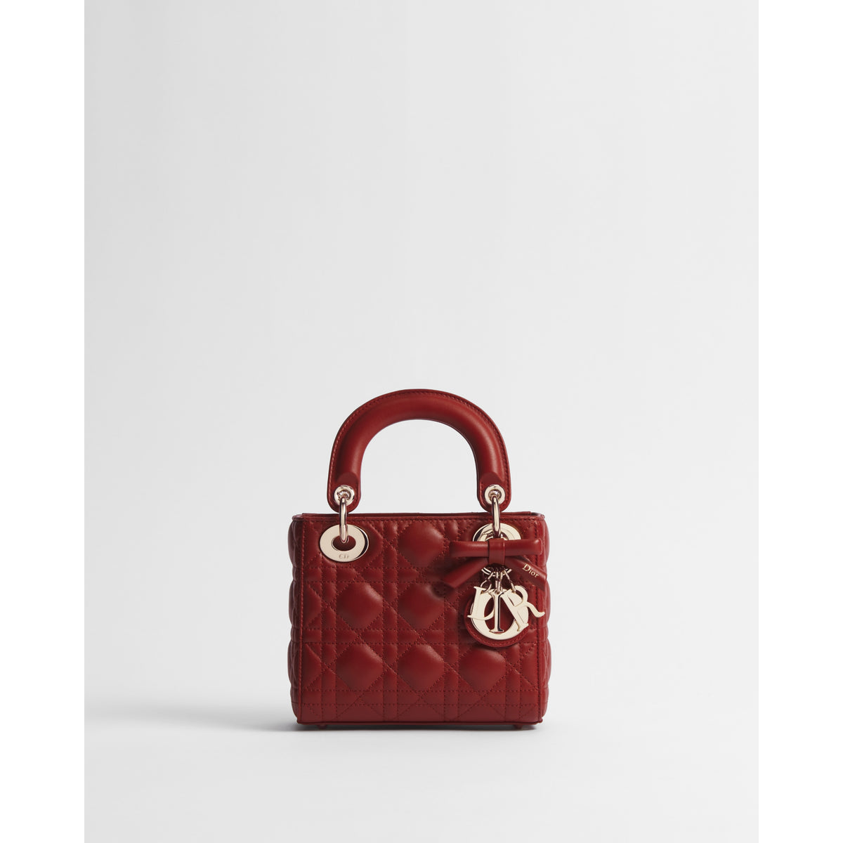 Dior Mini Lady Dior Bag with Chain – Garance Red Cannage Lambskin