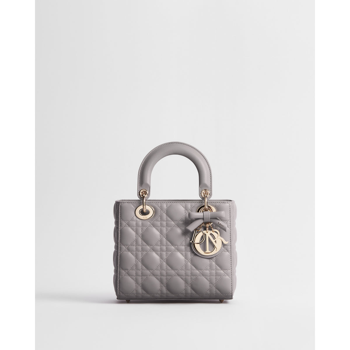 Dior Small Lady Dior Bag with Strap – Trianon Gray Cannage Lambskin
