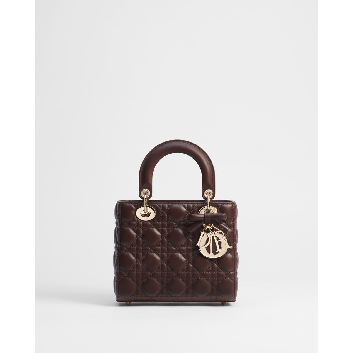 Dior Small Lady Dior Bag with Strap – Chocolate Cannage Lambskin