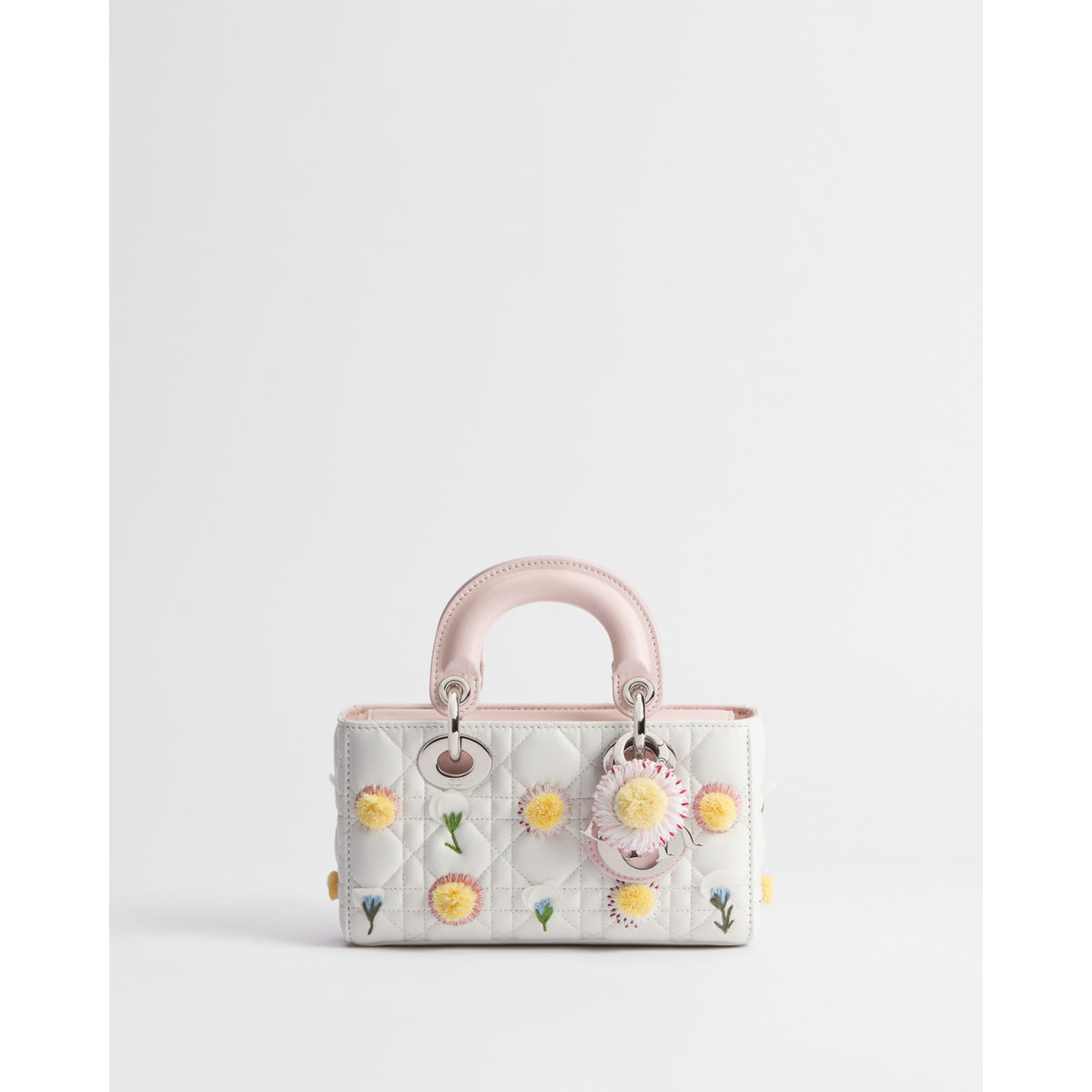 Dior Mini Lady D-Joy Bag – White Multicolor Daisy Garden Embroidery