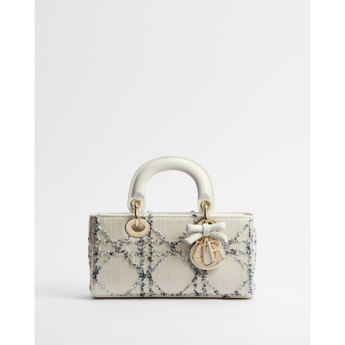 Dior Small Lady D-Joy Bag – White and Blue Cannage Cotton Bouclé