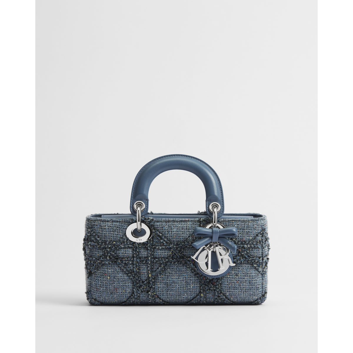 Dior Small Lady D-Joy Bag – Sky Blue Multicolor Cannage Tweed with Sequins