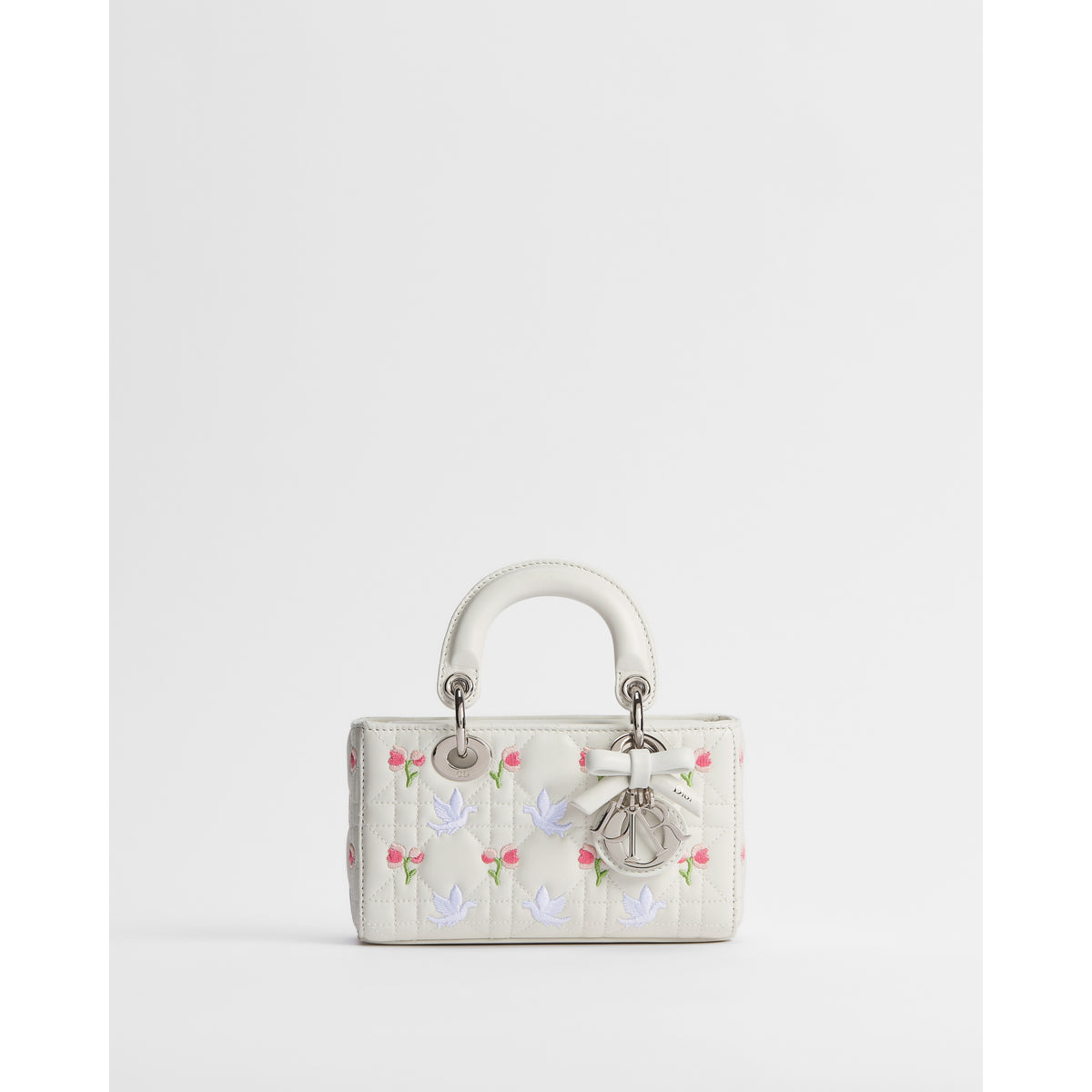 Dioramour Lady D-Joy Micro Bag – White Doves and Roses Embroidery