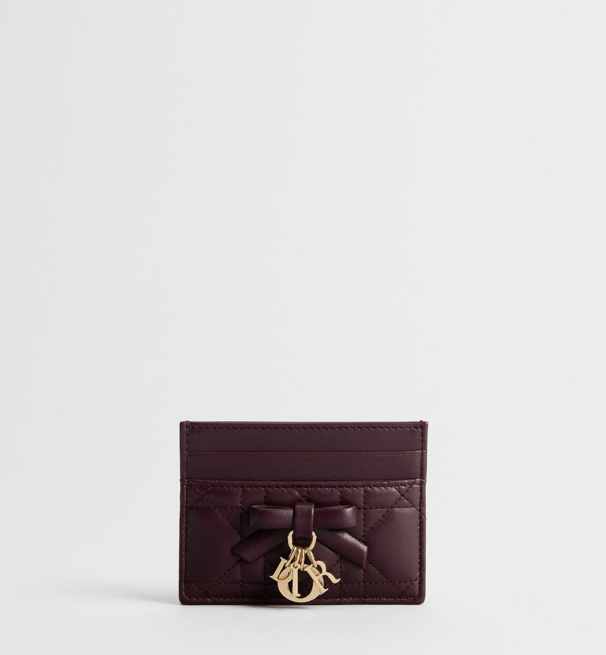 Lady Dior Freesia Card Holder - Deep Amaranth