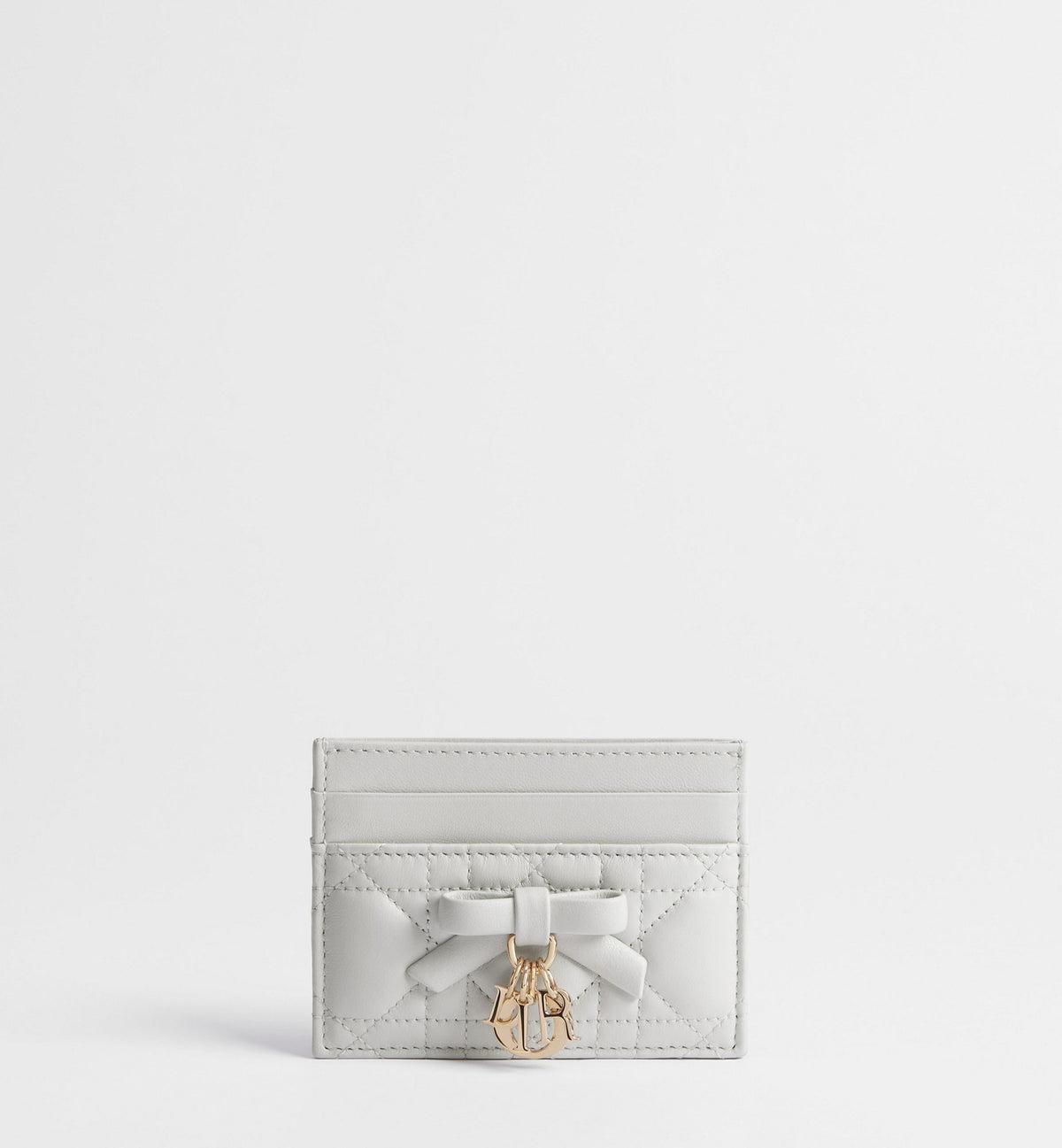 Lady Dior Freesia Card Holder - Gris Pietro