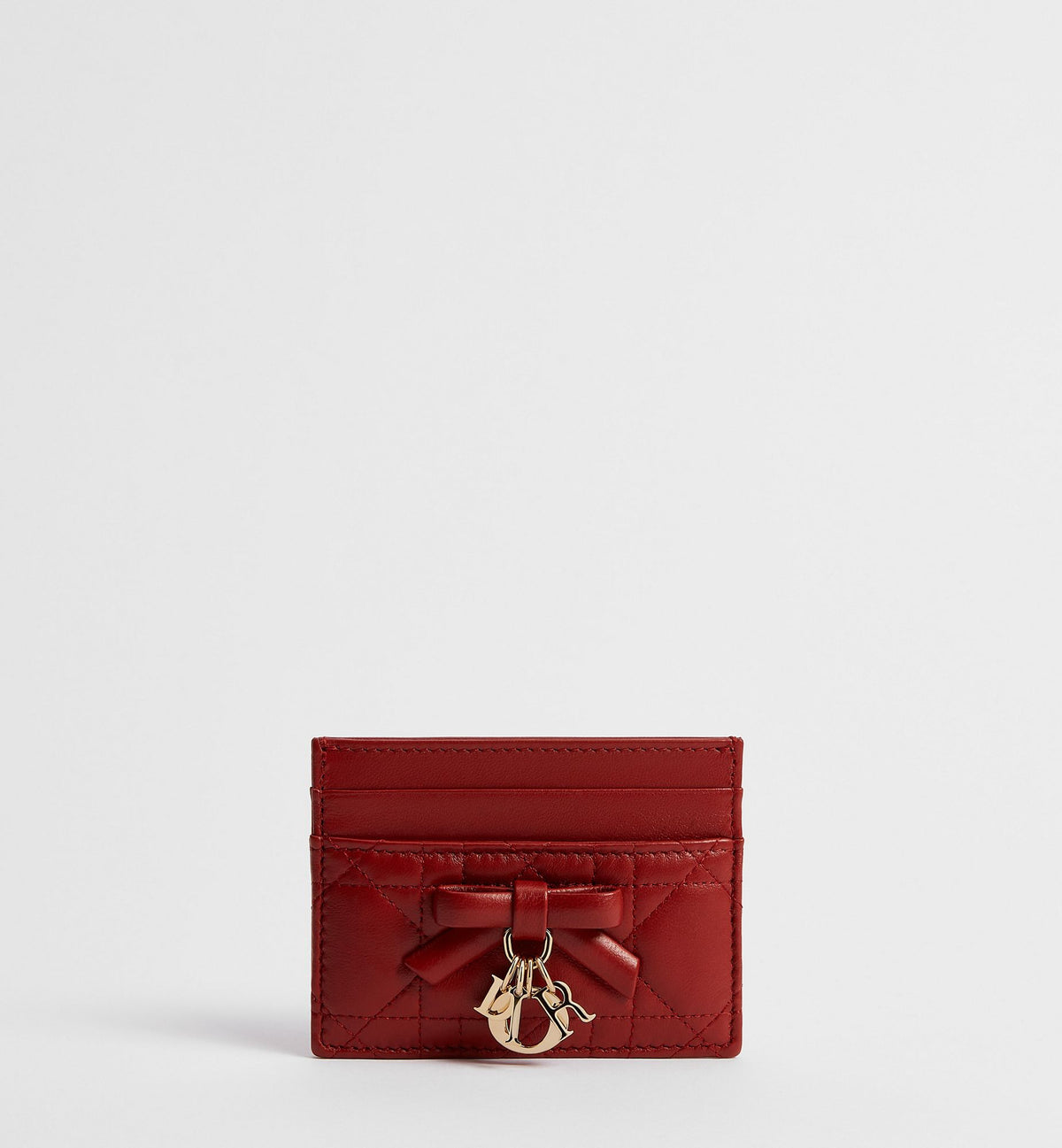 Lady Dior Freesia Card Holder - Garance Red