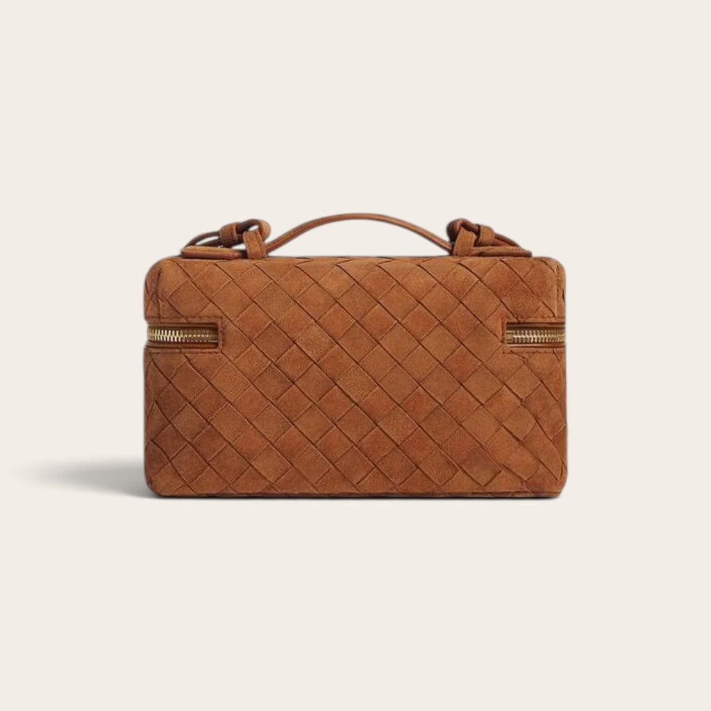 Bottega Veneta Bang Bang Vanity Case Brown Suede detail