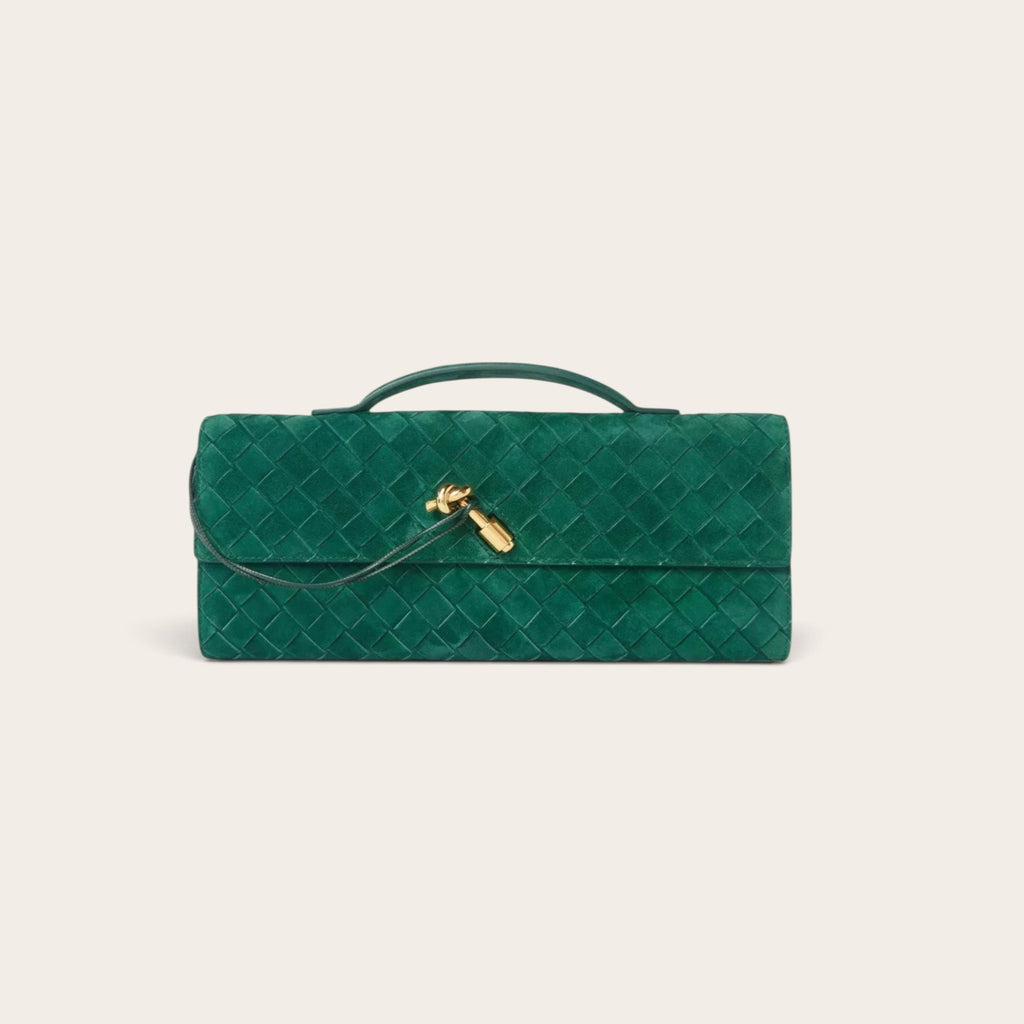 Bottega Veneta Andiamo Clutch Green Suede