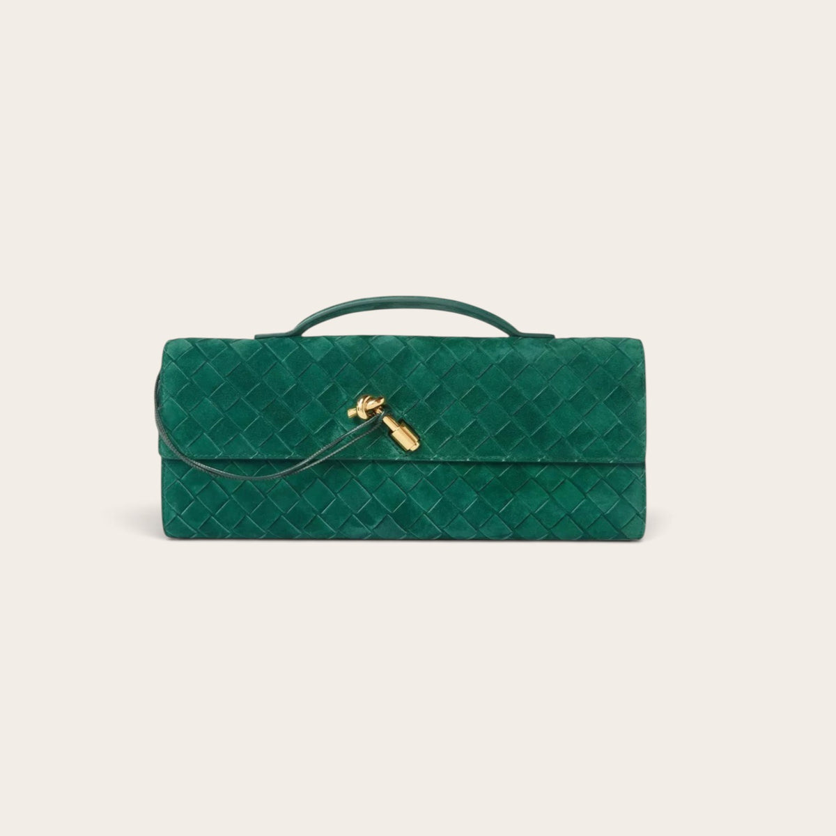 Bottega Veneta Andiamo Clutch Green Suede