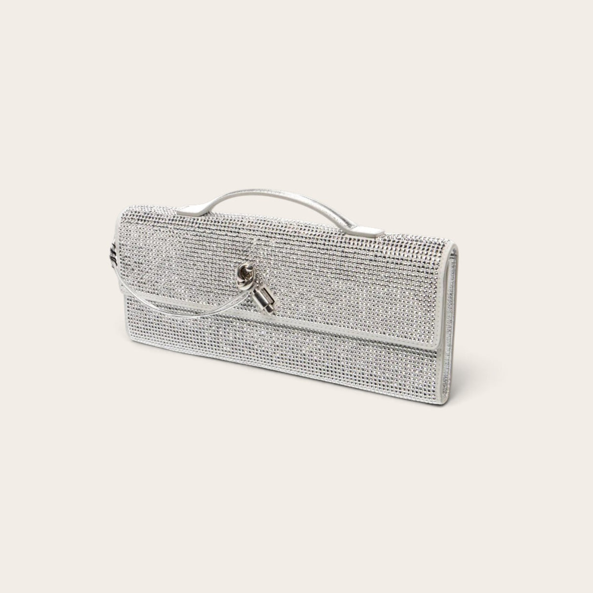 Bottega Veneta Andiamo Clutch Silver Crystal detail