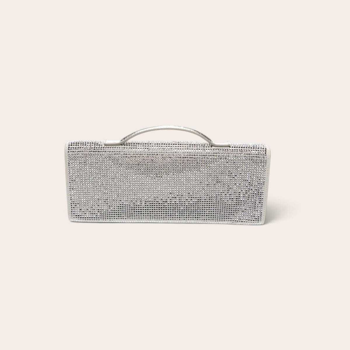 Bottega Veneta Andiamo Clutch Silver Crystal side view
