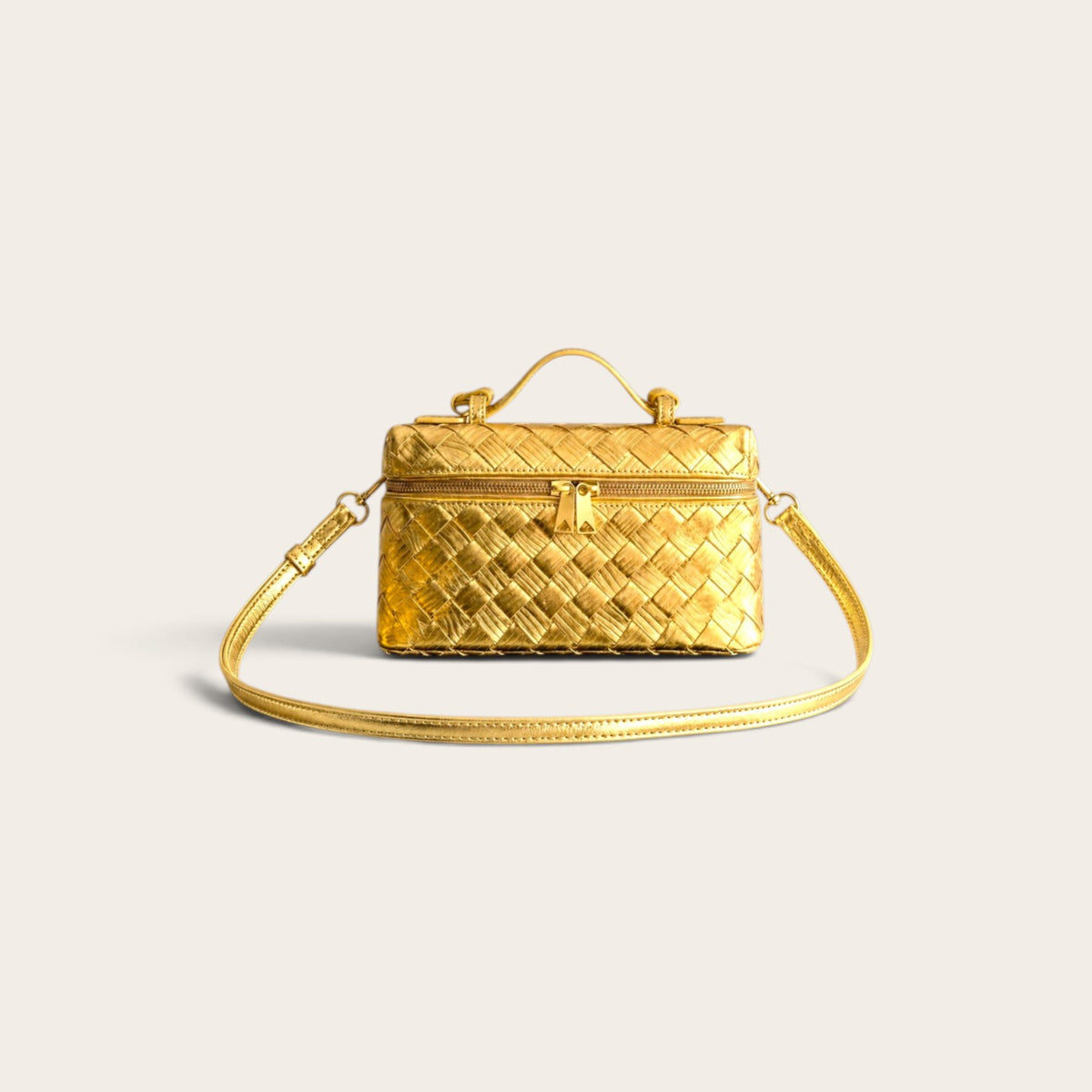Bottega Veneta Bang Bang Bag – Gold Wood-Embossed