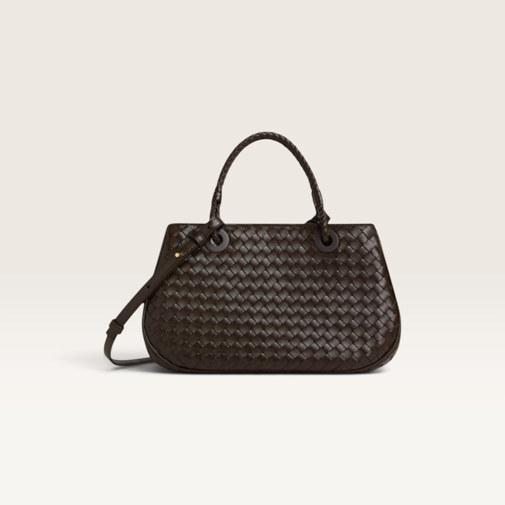 Bottega Veneta Brown Leather Basket Shoulder Bag