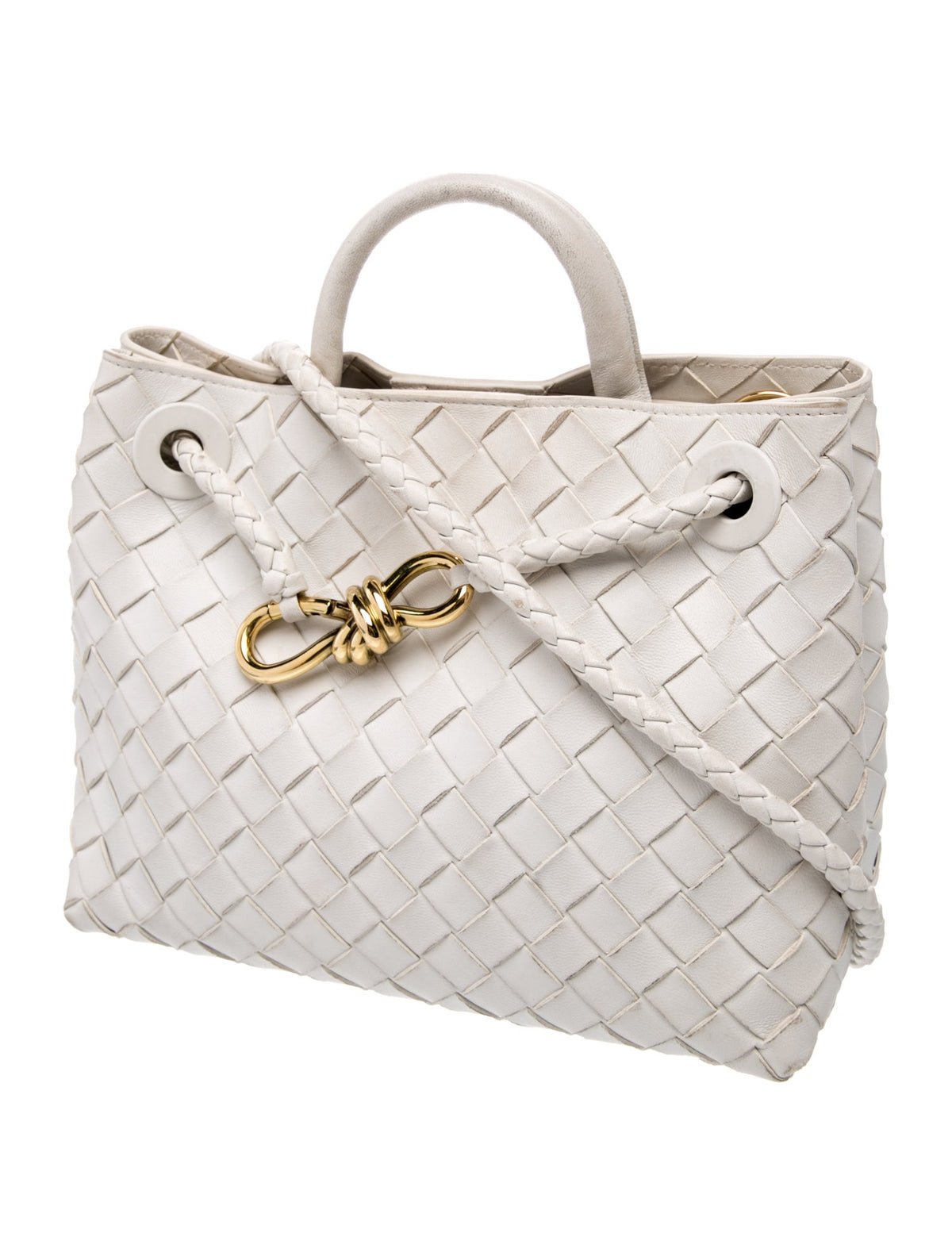 Bottega Veneta Mini Andiamo Bag White