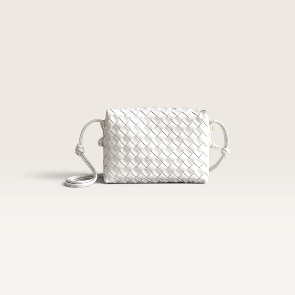 Bottega Veneta Small Loop Camera Bag White front view