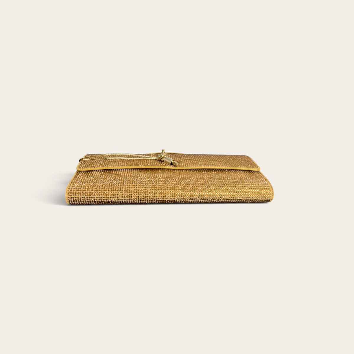 Bottega Veneta Andiamo Clutch Gold Crystal top