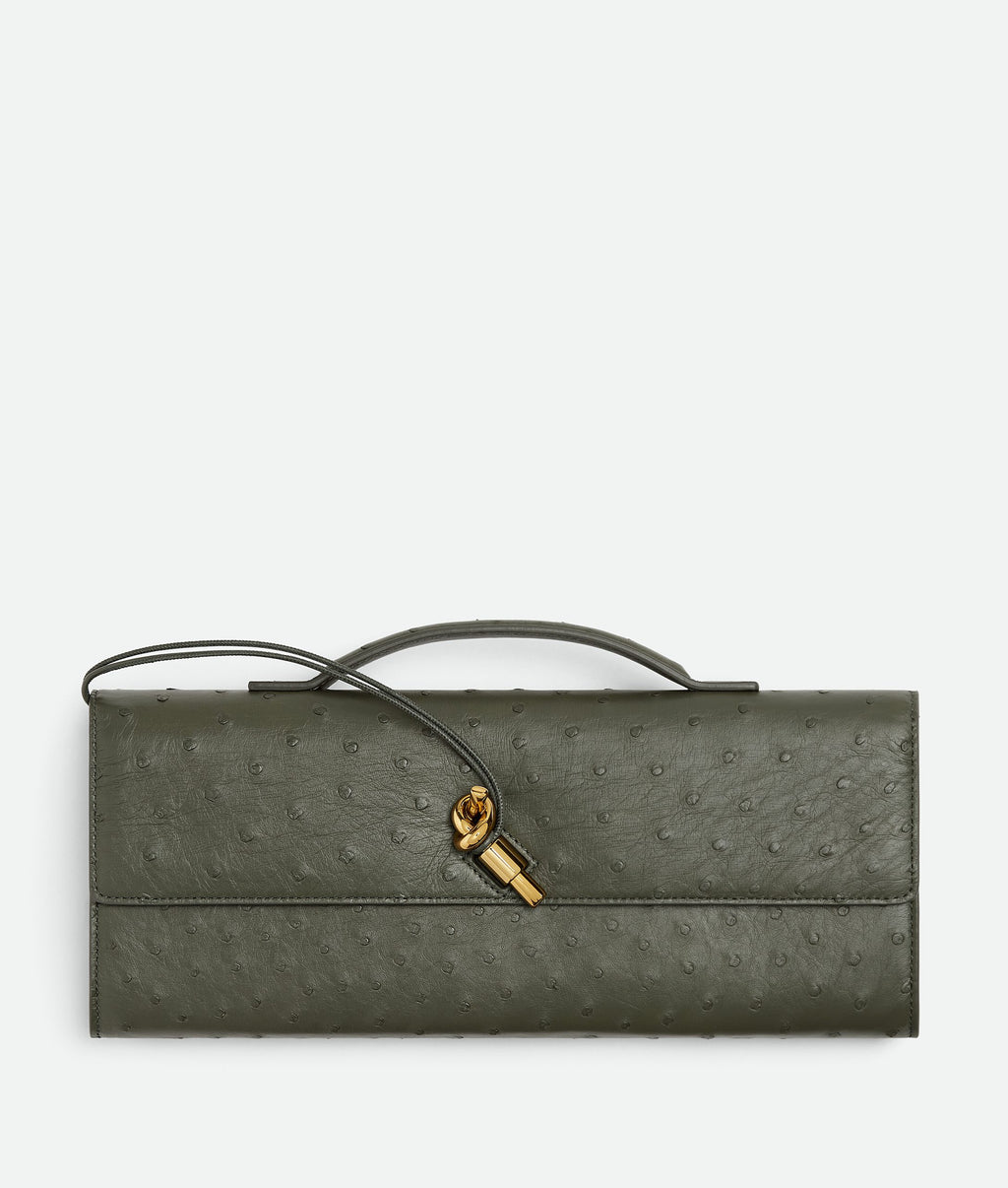 Bottega Veneta Andiamo Clutch Pickle Ostrich - 1