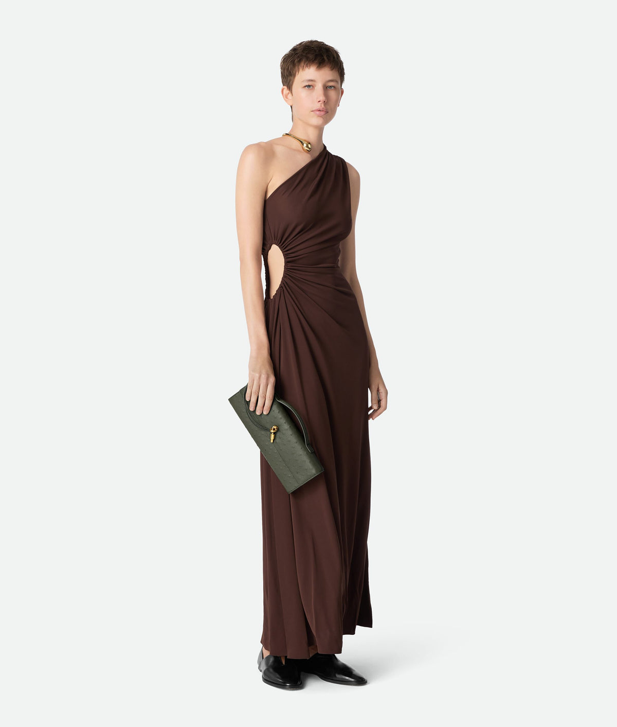 Bottega Veneta Andiamo Clutch Pickle Ostrich - 4