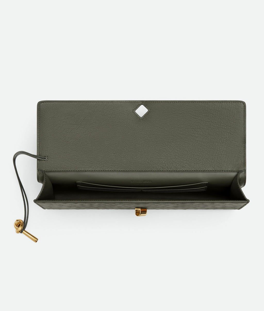 Bottega Veneta Andiamo Clutch Pickle Ostrich - 5