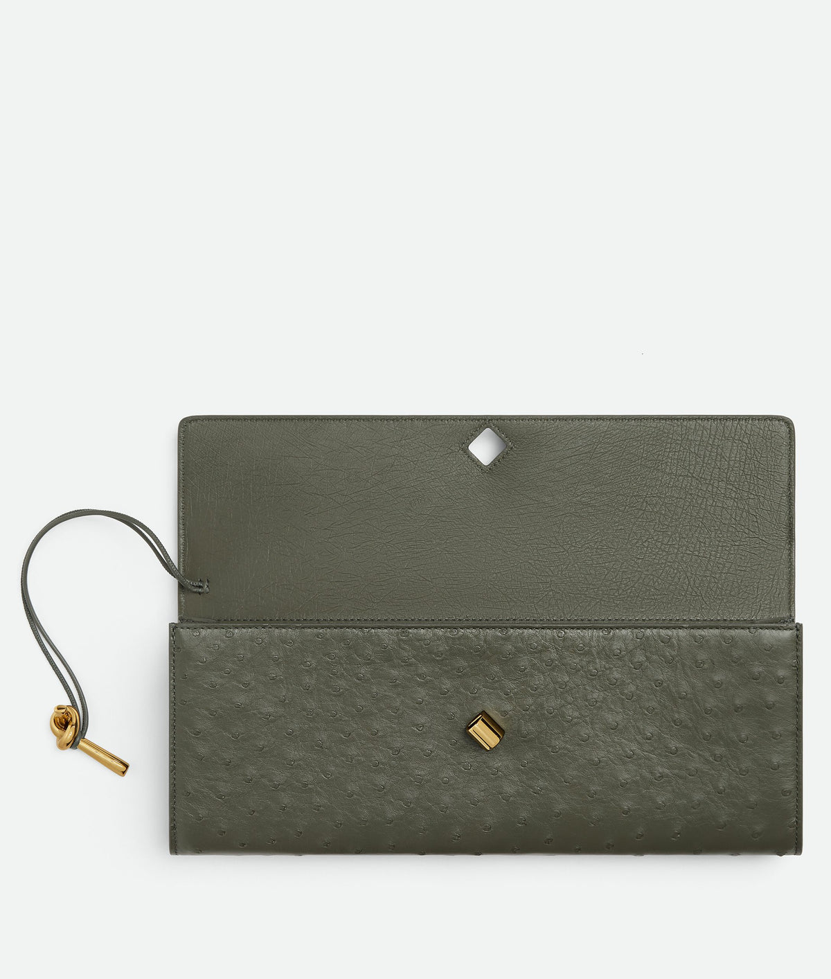 Bottega Veneta Andiamo Clutch Pickle Ostrich - 6