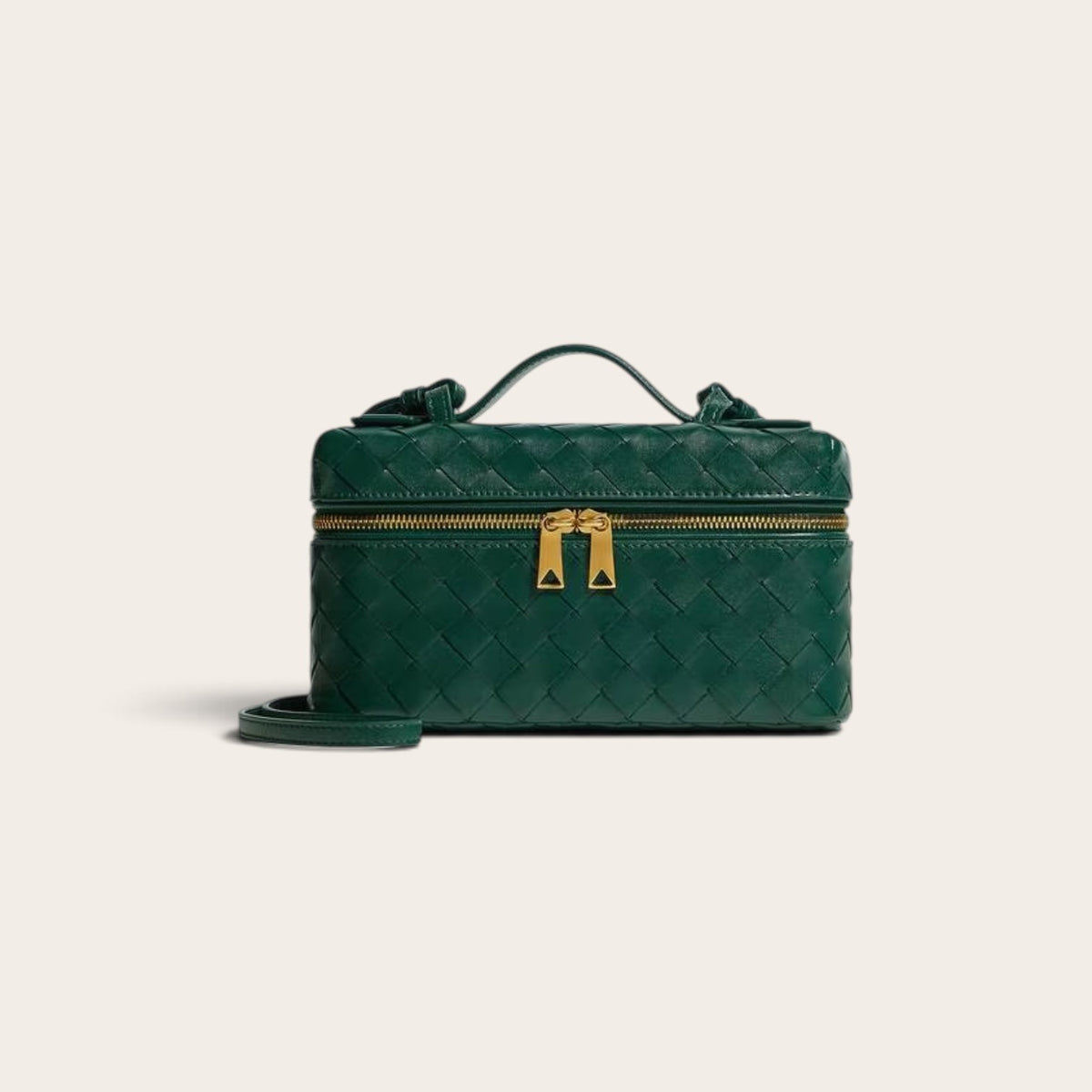 Bottega Veneta Bang Bang Vanity Case Bag in green - front view