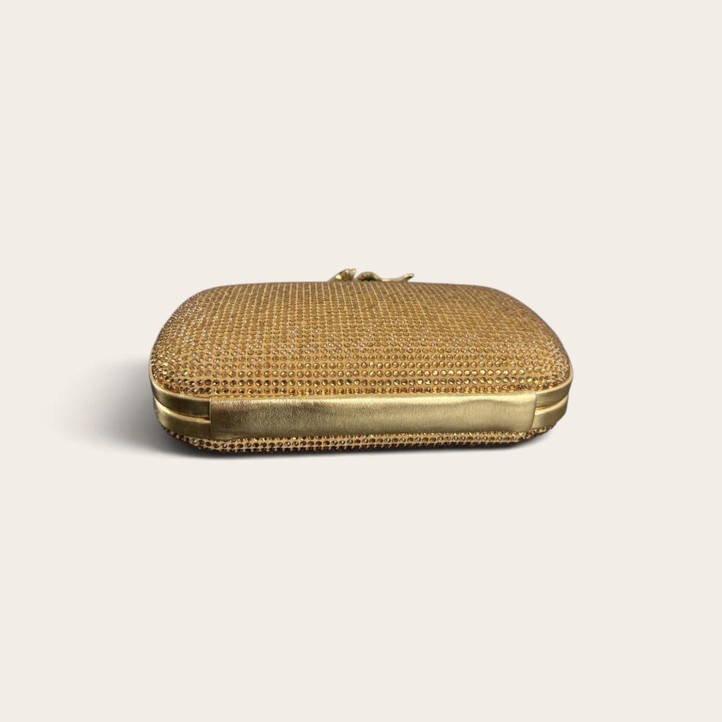 Bottega Veneta Knot Clutch Gold detail