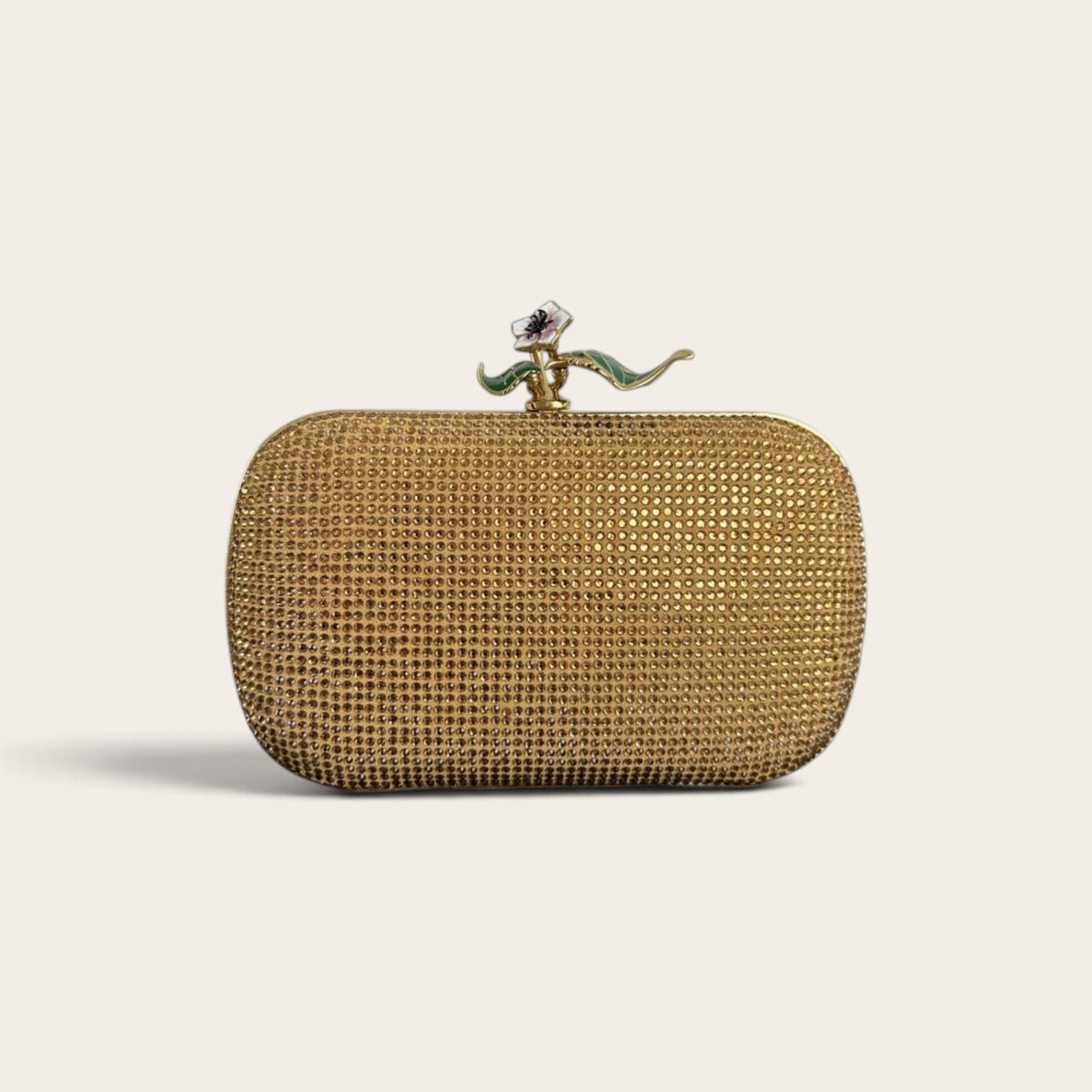 Bottega Veneta Knot Clutch Gold front