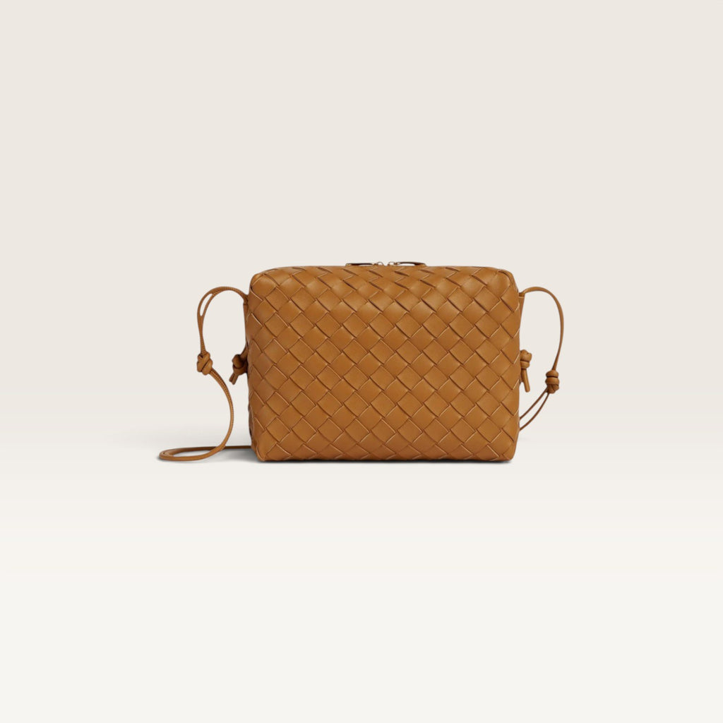 Bottega Veneta Small Loop Camera Bag brown front view