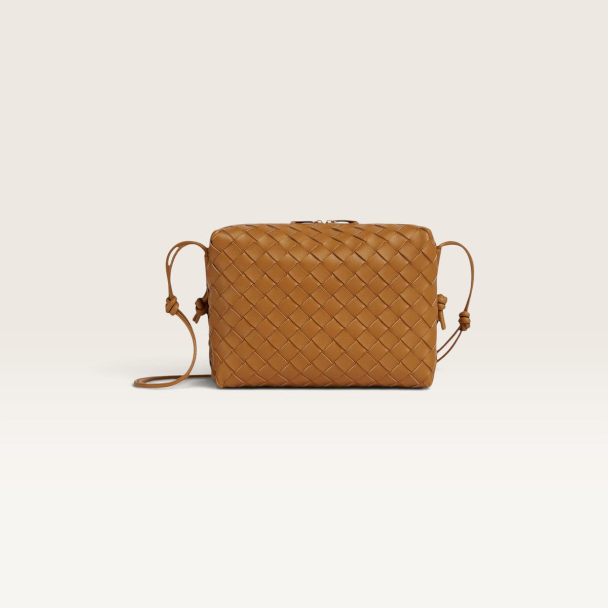 Bottega Veneta Small Loop Camera Bag brown front view