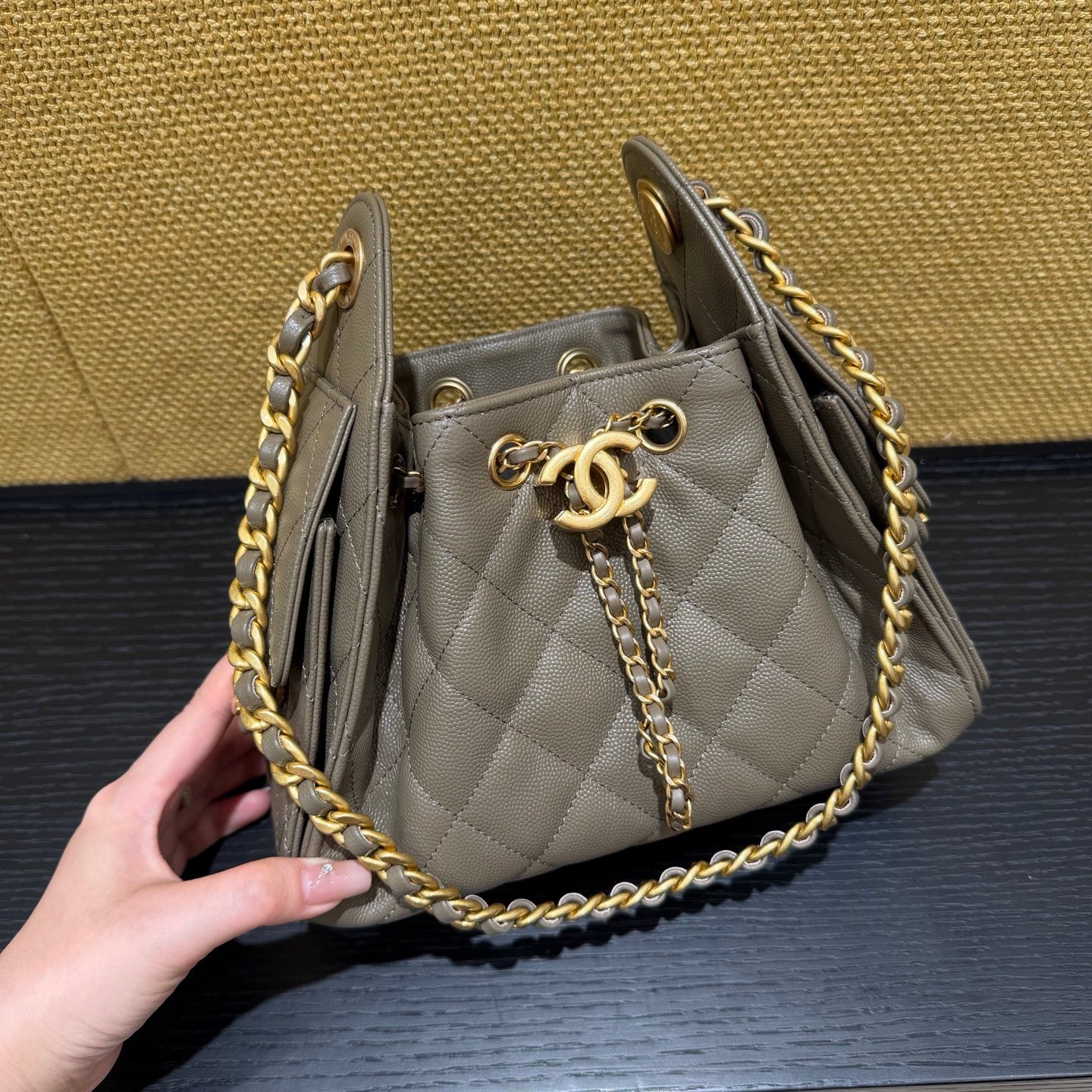 Chanel 26C Mini Drawstring Bag grey - view 1