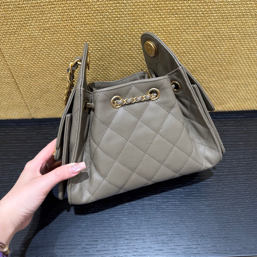 Chanel 26C Mini Drawstring Bag grey - view 3