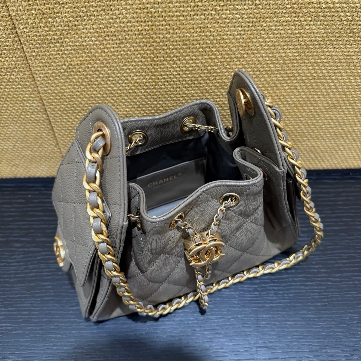 Chanel 26C Mini Drawstring Bag grey - view 7