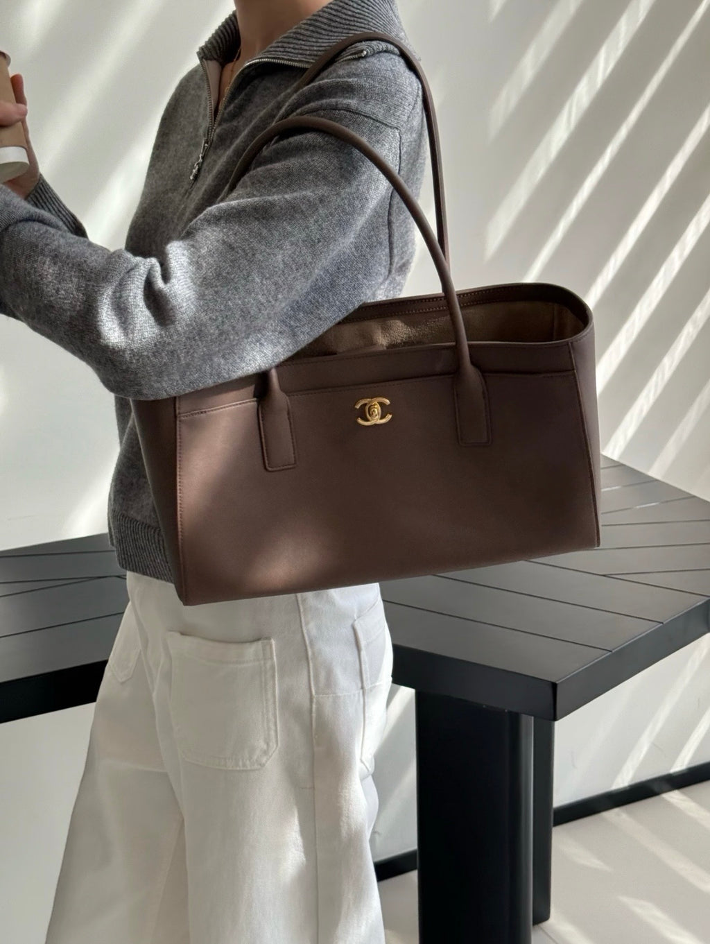 Chanel 26S Large Shopping Bag dark brown - view 1
