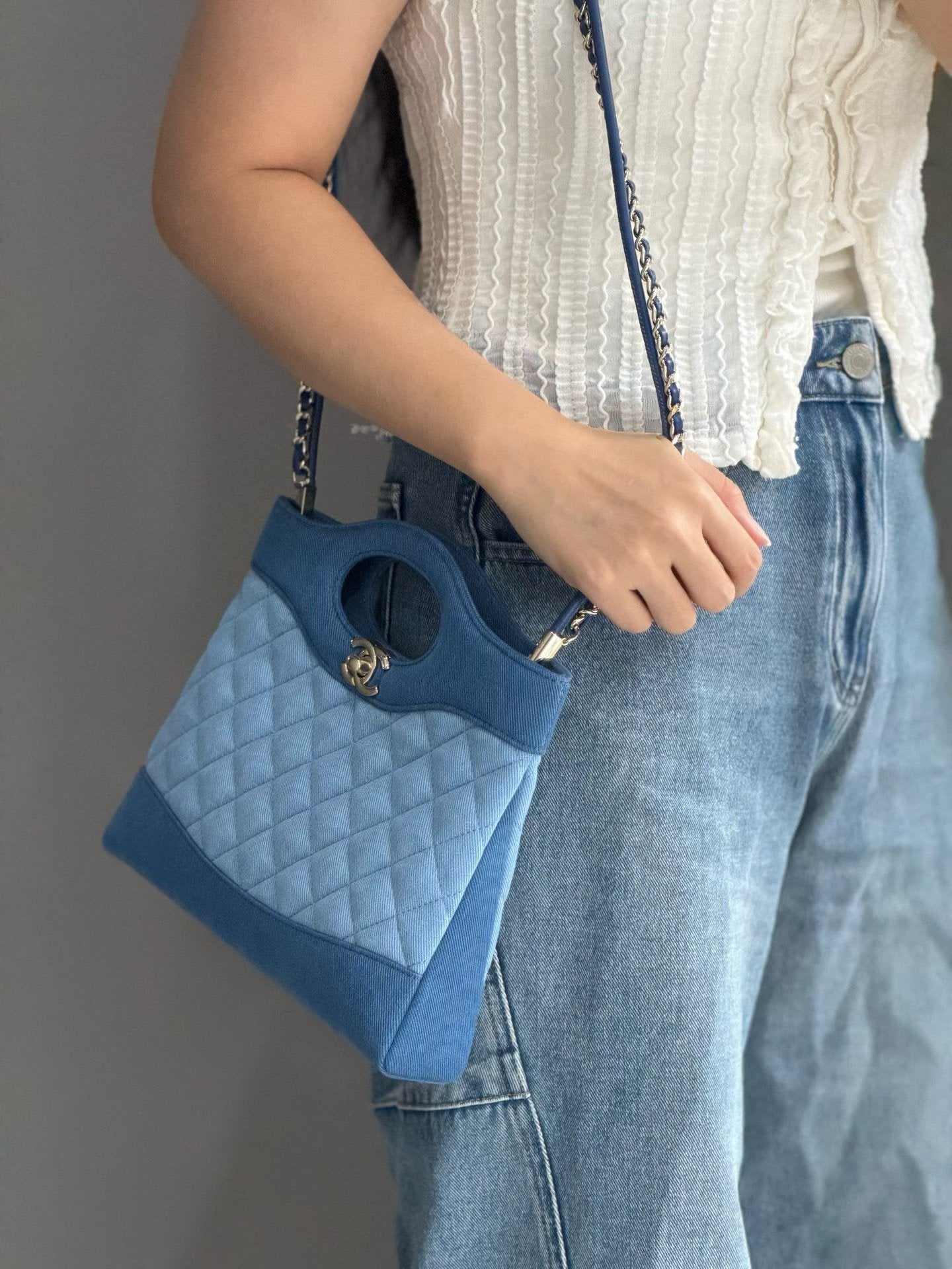 Chanel 31 Mini Shopping Bag denim crossbody
