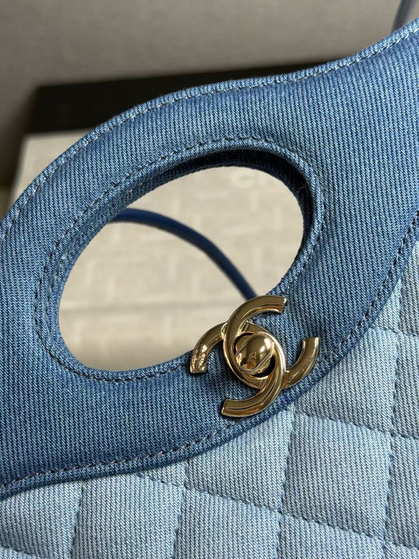 Chanel 31 Mini Shopping Bag washed denim front