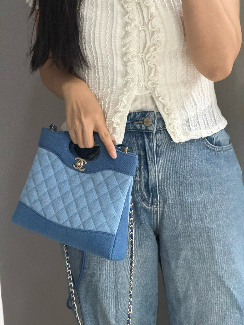Chanel 31 Mini Shopping Bag denim hand carry