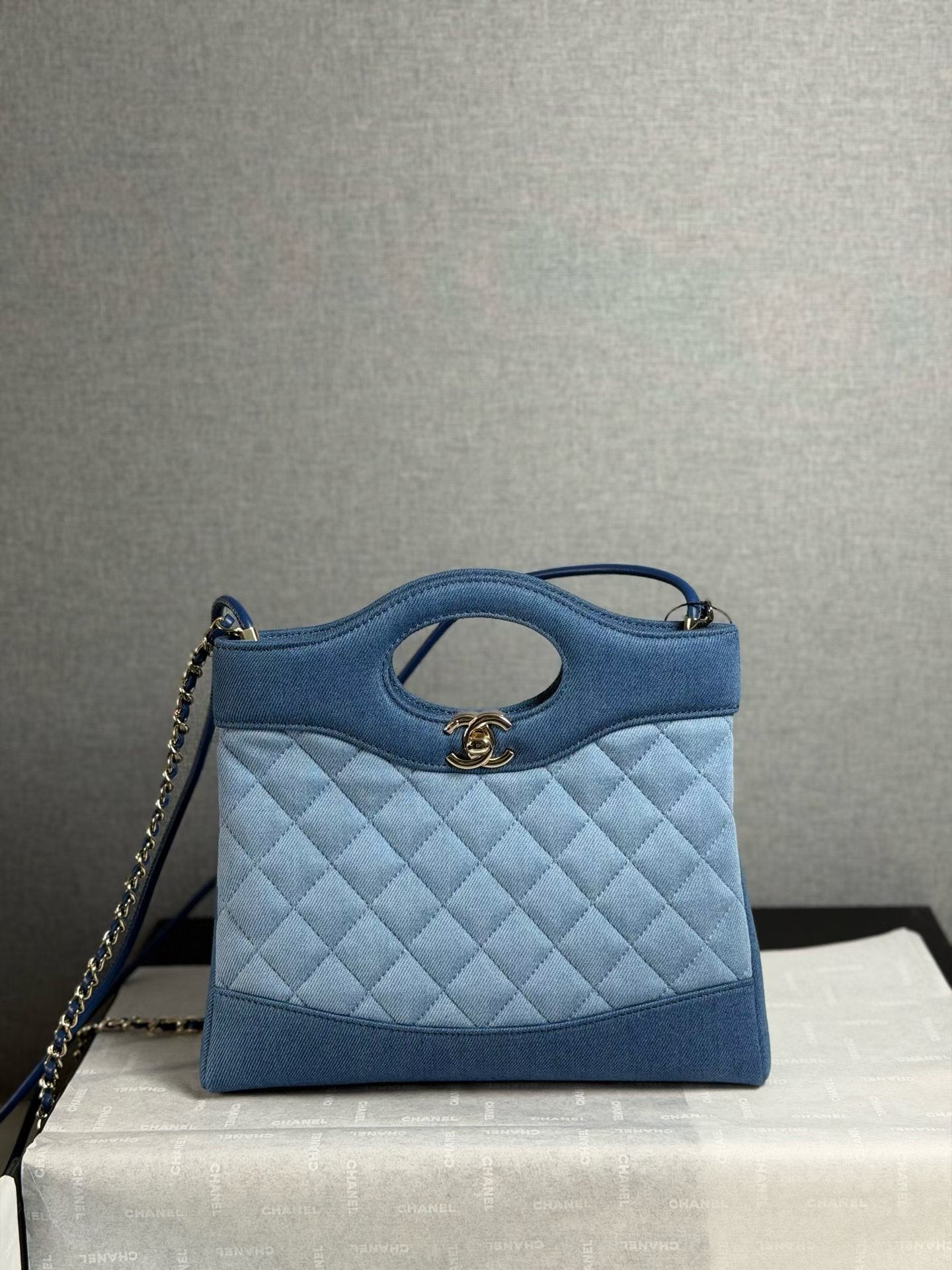 Chanel 31 Mini Shopping Bag interior and strap detail