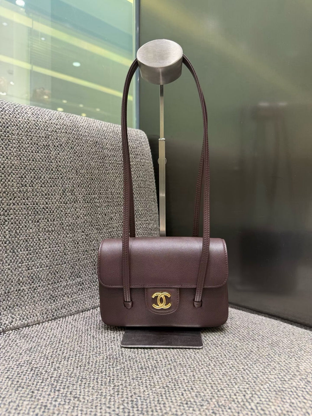 Brown shoulder bag front view