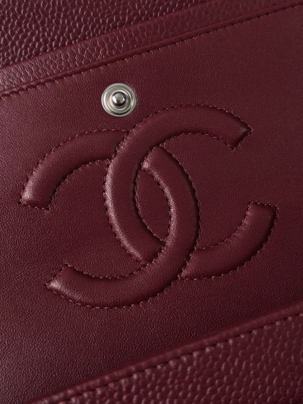 Chanel burgundy classic flap bag view 9