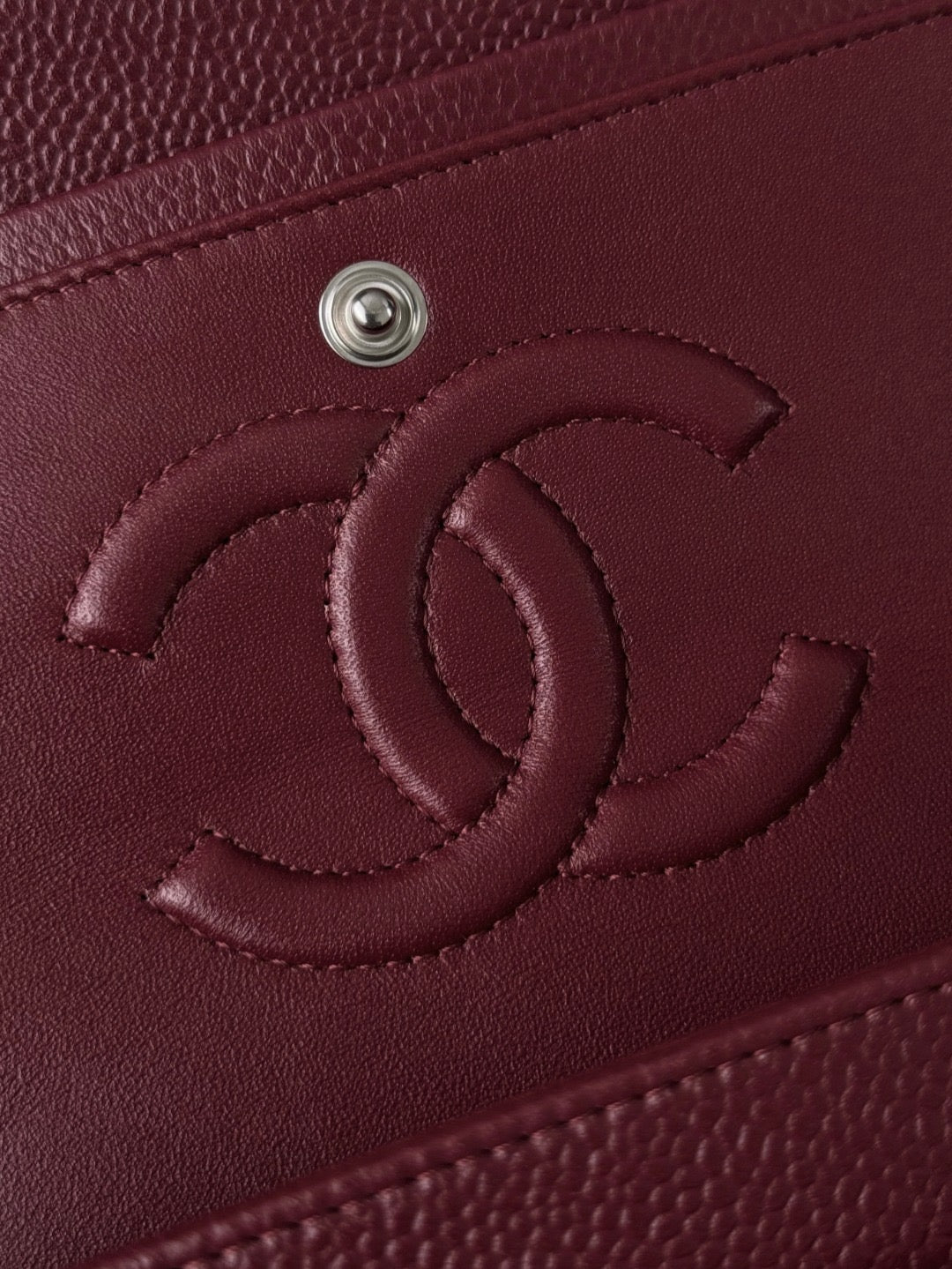 Chanel burgundy classic flap bag view 9