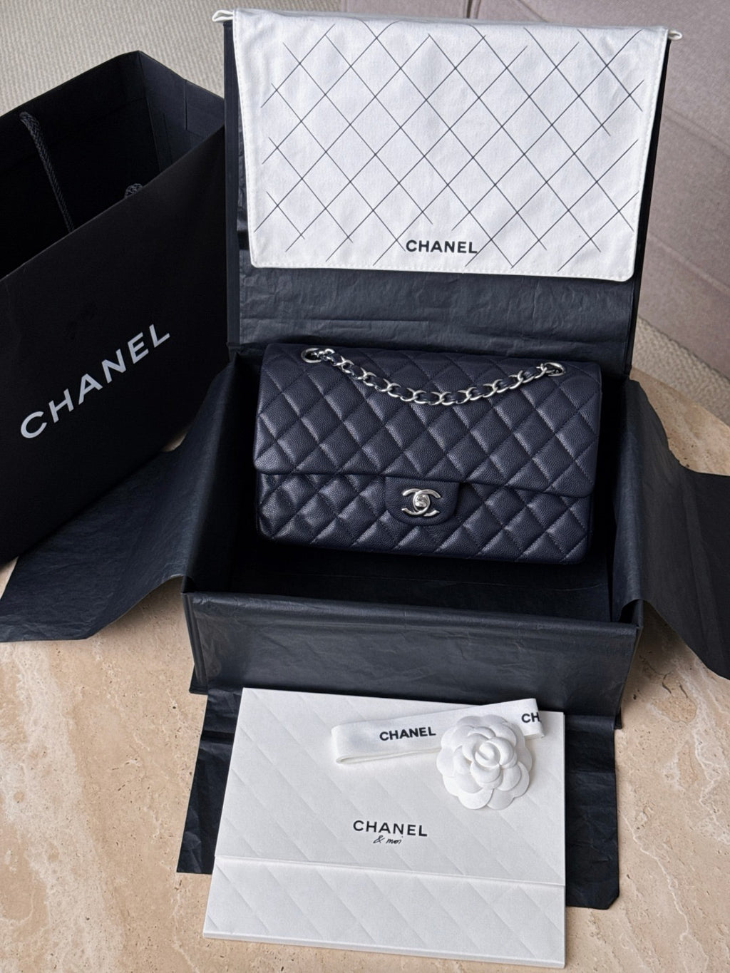 Chanel classic double flap black view 1